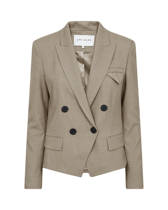 CMTAILOR - DOBBELTRADET KORT BLAZER I BEIGE