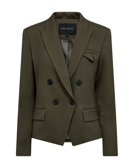 CMTAILOR - DOBBELTRADET KORT BLAZER I GRØN