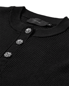 CMVERAN - PULLOVER MED KNAPPER I SORT