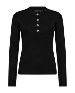 CMVERAN - PULLOVER MED KNAPPER I SORT