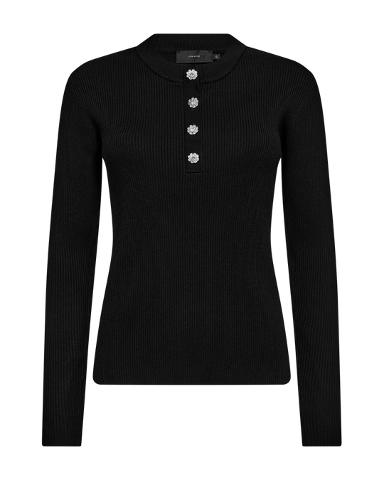 CMVERAN - PULLOVER MED KNAPPER I SORT