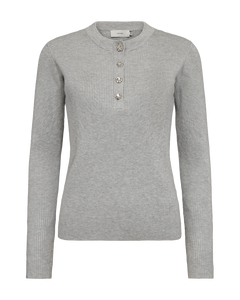 CMVERA - PULLOVER MED KNAPPER I GRÅ