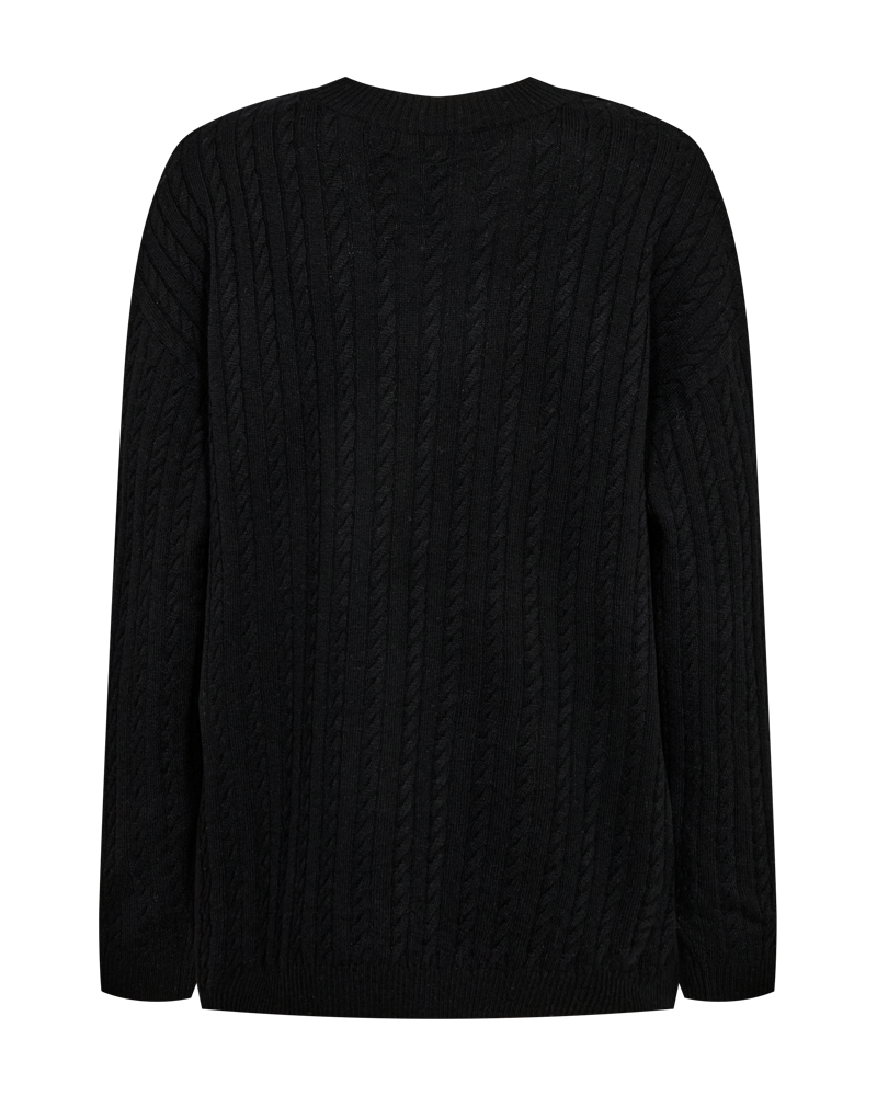 CMCASHMERE - PULLOVER MED LOGODETALJE I SORT