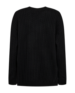 CMCASHMERE - PULLOVER MED LOGODETALJE I SORT