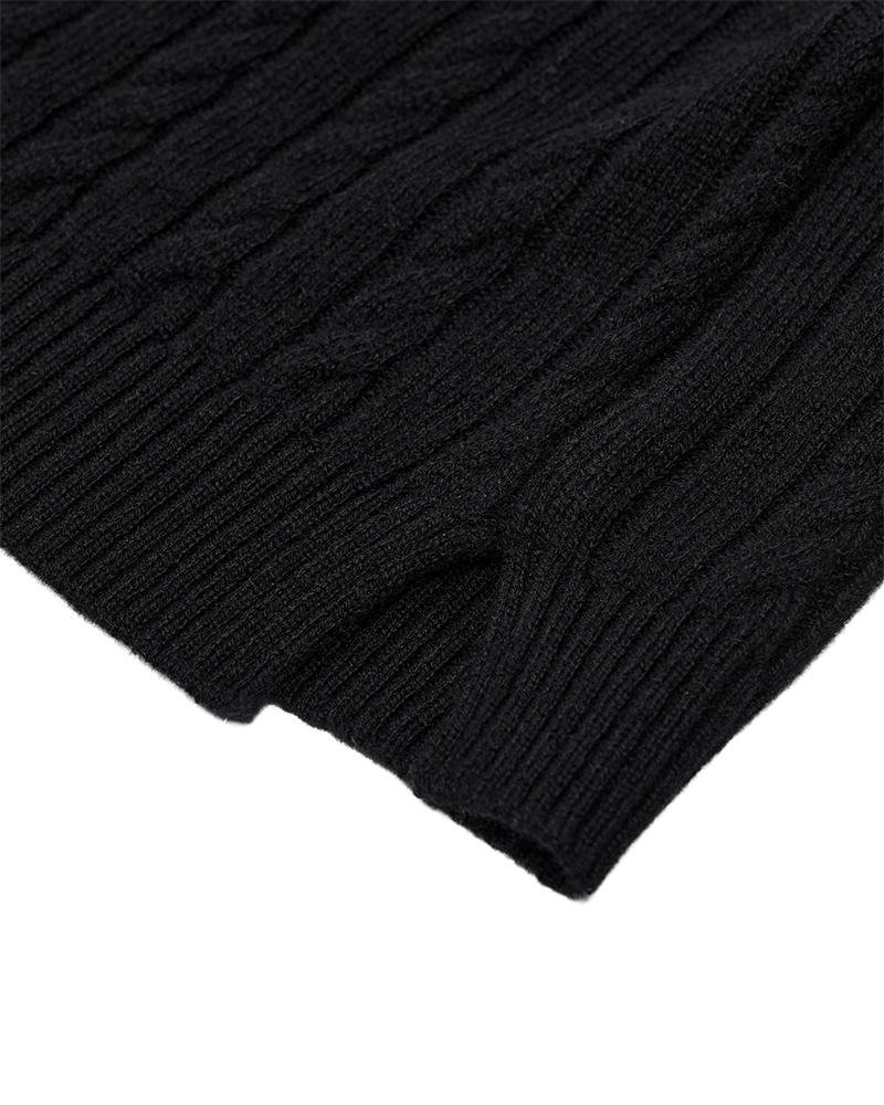 CMCASHMERE - PULLOVER MED LOGODETALJE I SORT