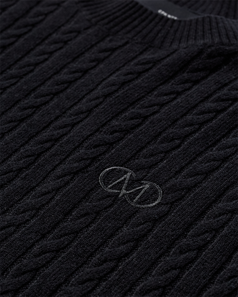 CMCASHMERE - PULLOVER MED LOGODETALJE I SORT