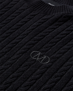 CMCASHMERE - PULLOVER MED LOGODETALJE I SORT