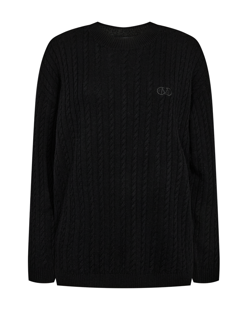 CMCASHMERE - PULLOVER MED LOGODETALJE I SORT