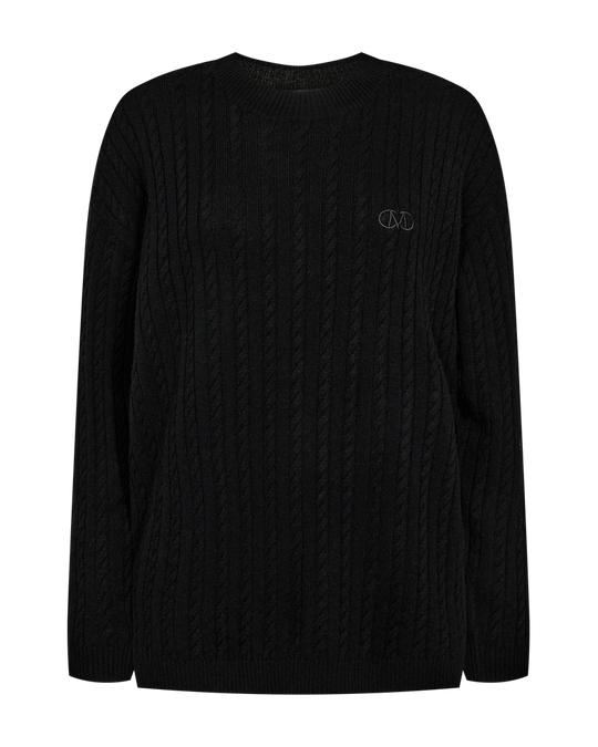 CMCASHA - PULLOVER MED BRODERET LOGODETALJE I SORT