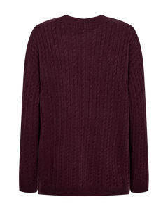 CMCASHA - PULLOVER MED BRODERET LOGODETALJE I RØD