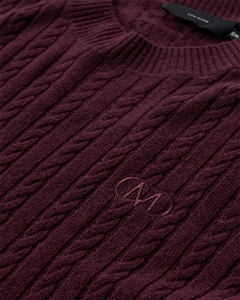 CMCASHA - PULLOVER MED BRODERET LOGODETALJE I RØD