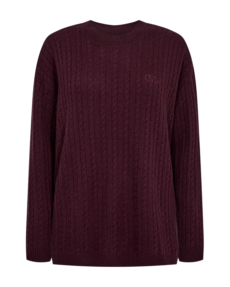 CMCASHA - PULLOVER MED BRODERET LOGODETALJE I RØD