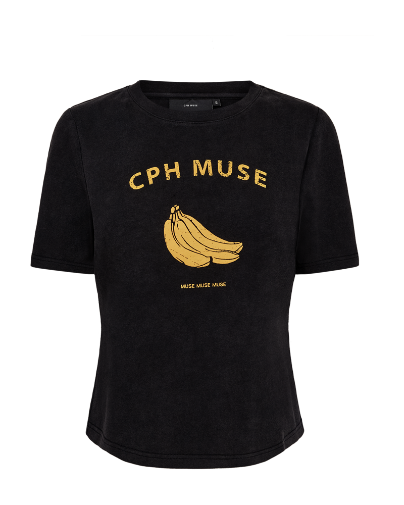 CMMUSE - T-SHIRT MED PRINT I SORT