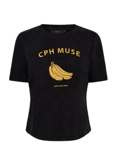 CMMUSE - T-SHIRT MED PRINT I SORT
