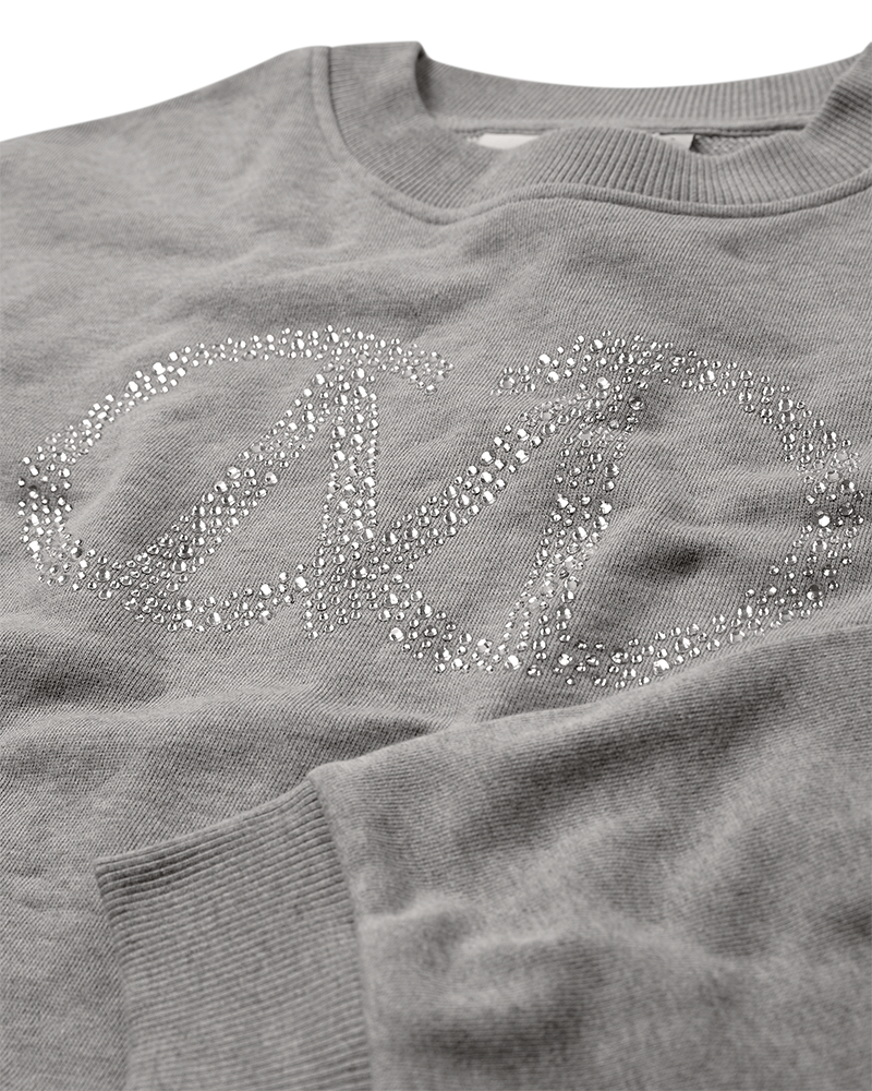 CMELVA - SWEATSHIRT MED LOGODETALJE I GRÅ