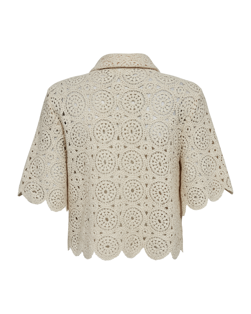 CMCROCHET - HÆKLET SKJORTE I BEIGE
