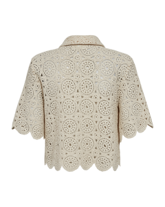 CMCROCHET - HÆKLET SKJORTE I BEIGE