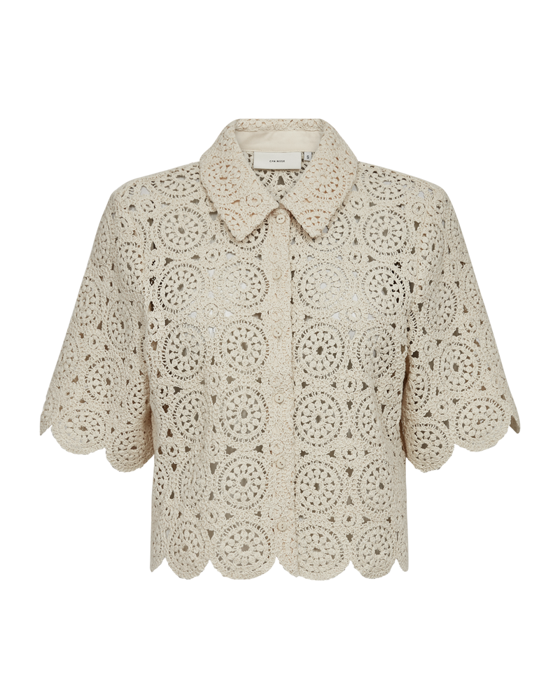 CMCROCHET - HÆKLET SKJORTE I BEIGE