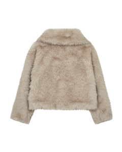 CMPLUSHY - FAUX FUR JAKKE I BEIGE