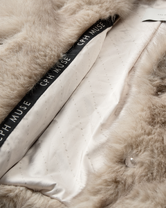 CMPLUSHY - FAUX FUR JAKKE I BEIGE