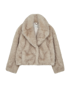 CMPLUSHY - FAUX FUR JAKKE I BEIGE