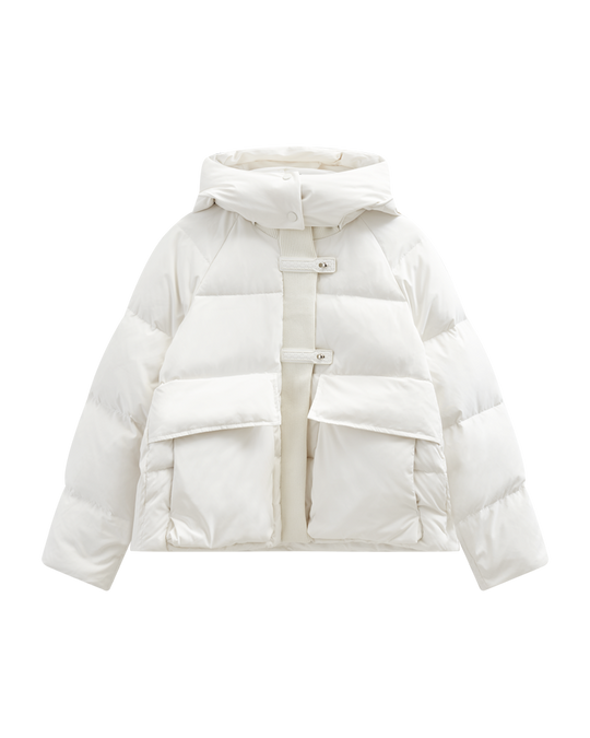 CMCICCO - DUNJAKKE MED HÆTTE I RÅHVID