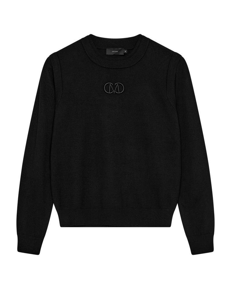 CMVERAN - PULLOVER MED LOGODETALJE I SORT