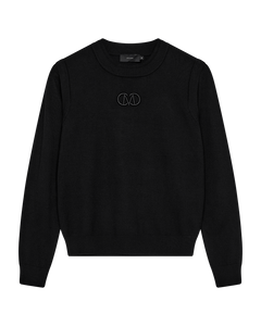 CMVERAN - PULLOVER MED LOGODETALJE I SORT