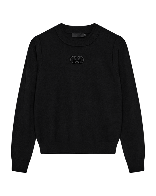 CMVERAN - PULLOVER MED LOGODETALJE I SORT