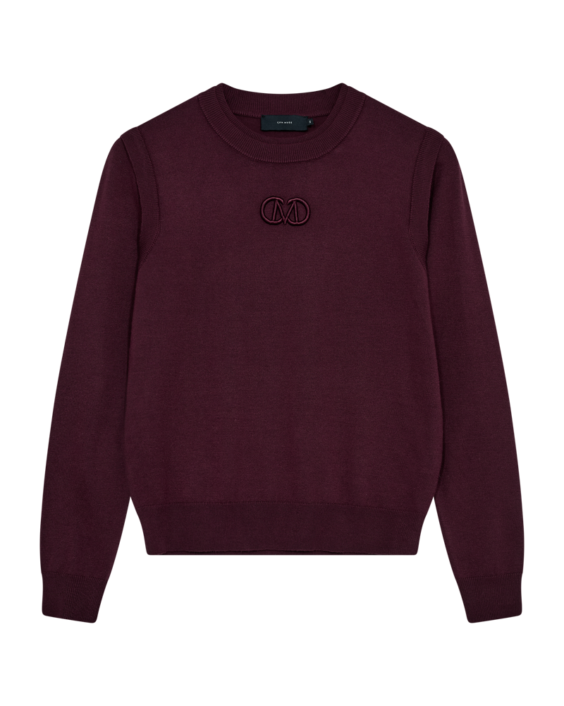 CMVERAN - PULLOVER MED BRODERET LOGO I RØD