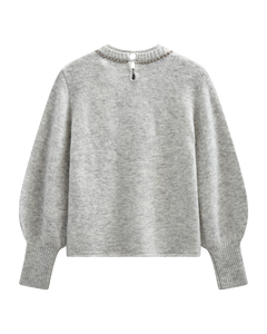 CMIBRA - STRIKKET PULLOVER I GRÅ