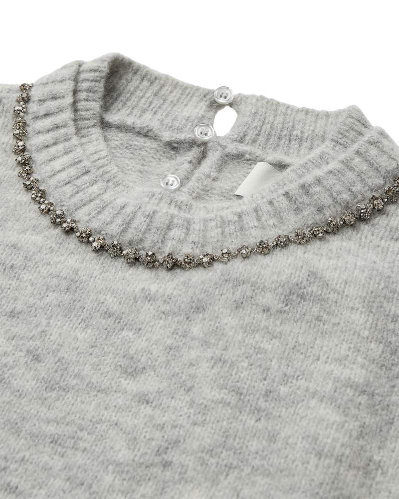 CMIBRA - STRIKKET PULLOVER I GRÅ