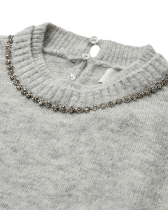 CMIBRA - STRIKKET PULLOVER I GRÅ