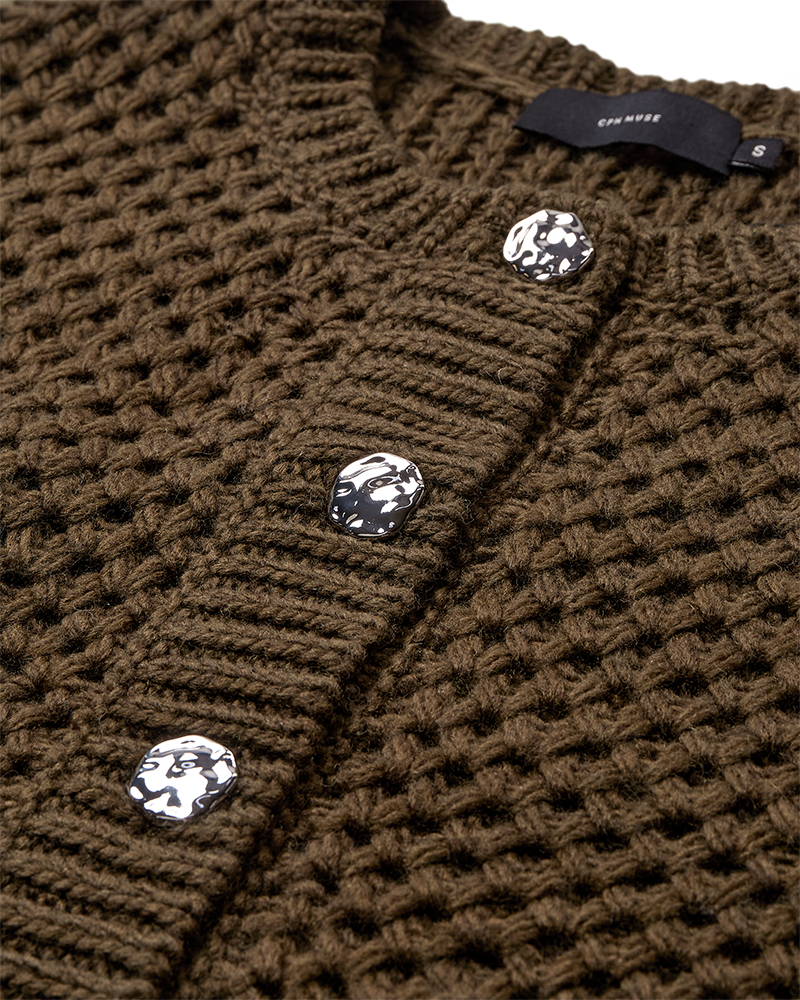 CMCOLETTE - STRIKKET CARDIGAN I GRØN