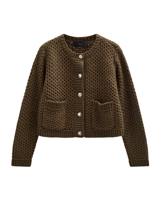 CMCOLETTE - STRIKKET CARDIGAN I GRØN