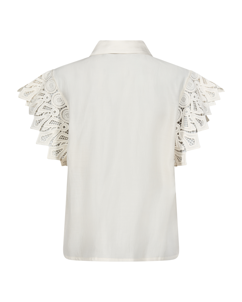 CMMOLLY - SKJORTE MED CUT-AND-SEW BLONDER I RÅHVID