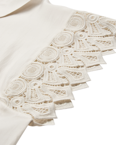 CMMOLLY - SKJORTE MED CUT-AND-SEW BLONDER I RÅHVID