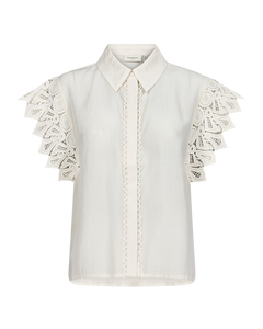 CMMOLLY - SKJORTE MED CUT-AND-SEW BLONDER I RÅHVID
