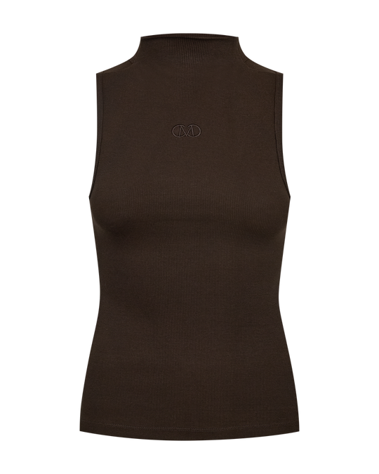 CMSIV - TOP MED BRODERET LOGODETALJE I BRUN