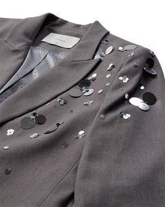 CMTAILOR - BLAZER MED PAILLETTER OG PERLER I GRÅ