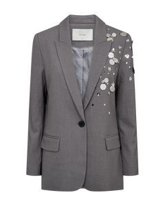 CMTAILOR - BLAZER MED PAILLETTER OG PERLER I GRÅ