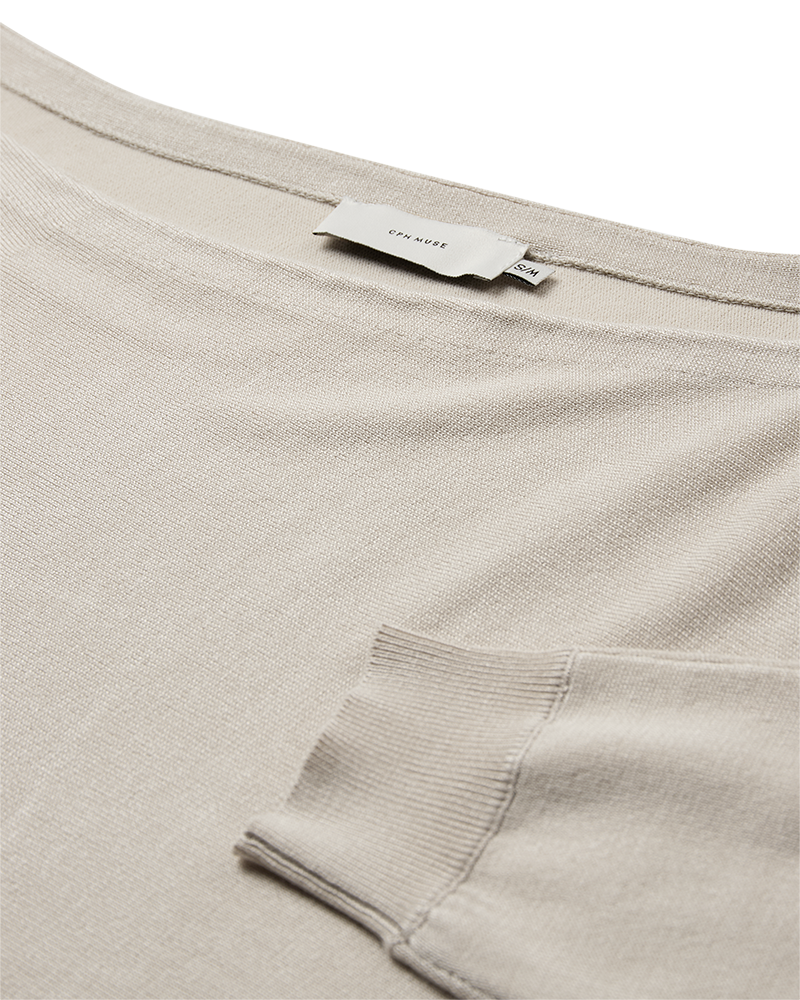 CMVERAN - OFF-SHOULDER PULLOVER I BEIGE