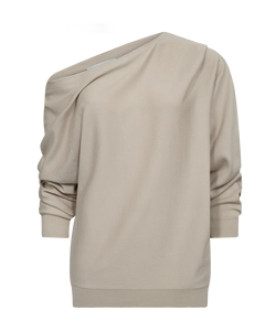 CMVERAN - OFF-SHOULDER PULLOVER I BEIGE