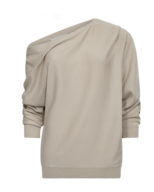 CMVERAN - OFF-SHOULDER PULLOVER I BEIGE