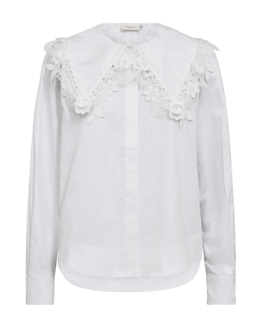 CMSHIRLEY - SKJORTE MED BLOMSTERDETALJER I HVID