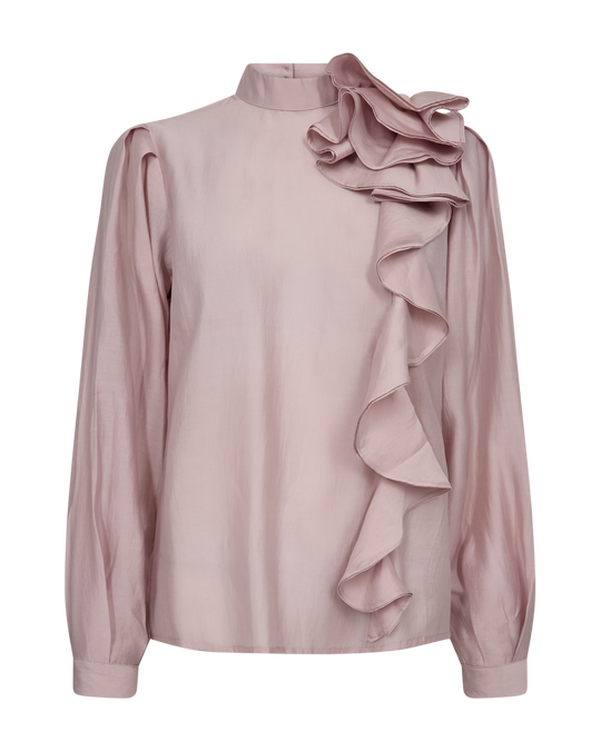 CMMOLLY - BLUSE MED FLÆSER I LILA