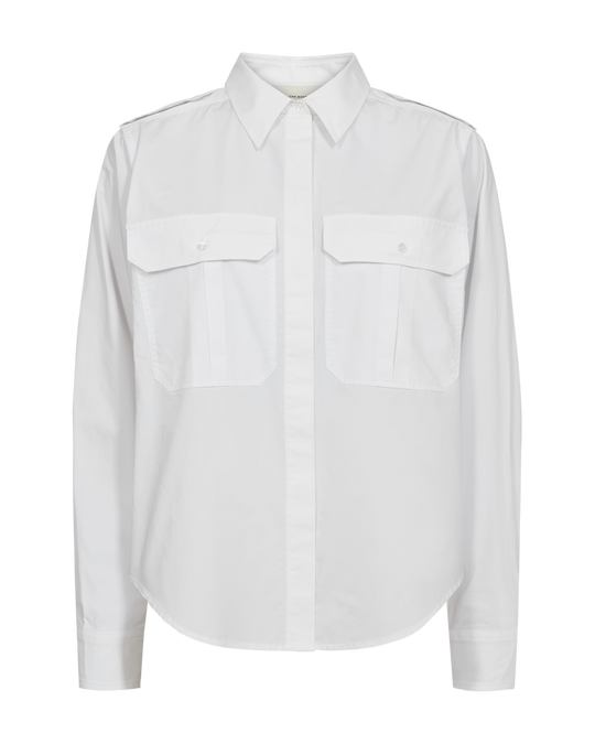 CMCRIPS - SKJORTE MED DOBBELT BRYSTLOMME I HVID