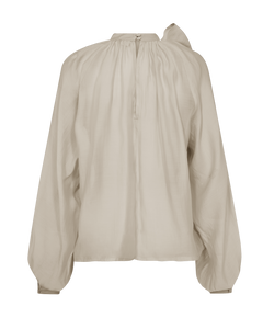 CMTILLY - BLUSE MED SLØJFEDETALJE I BEIGE