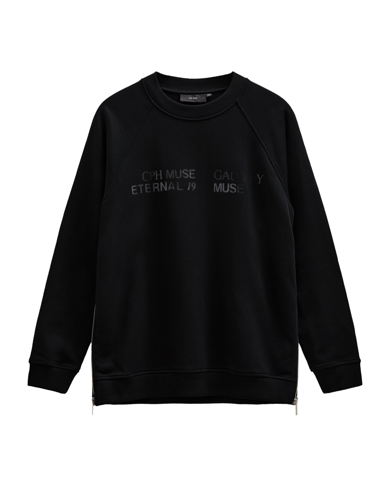 CMROCO - SWEATSHIRT MED LYNLÅSDETALJER I SORT