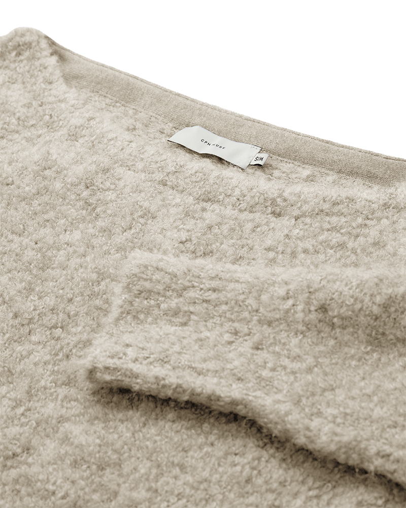 CMLAMBI - STRIKKET PULLOVER I BEIGE